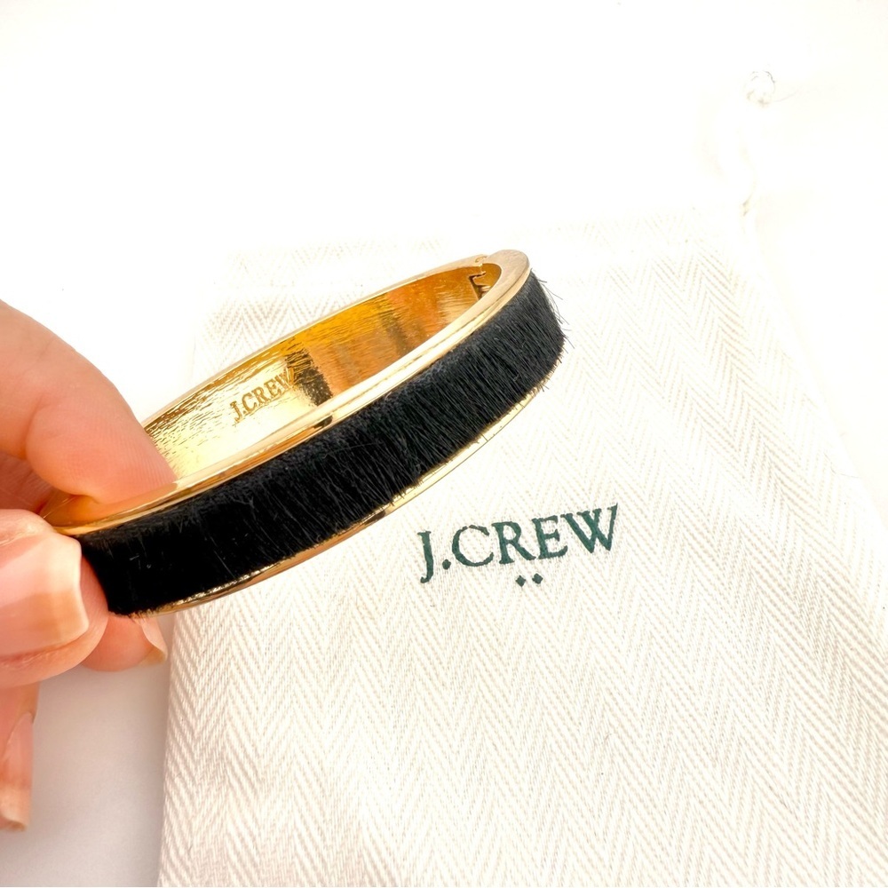 J. Crew Bracelet - Black and Gold Textured Bangle